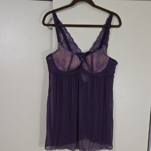 Adore Me Deep Purple Lace Chemise Size 40B